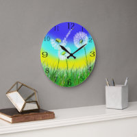 Horloge de mauvaises herbes peinte à l'huile,
