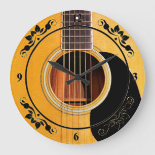 Horloge de musique de guitare acoustique