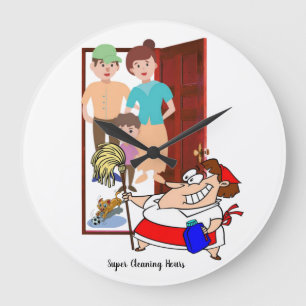 Horloge de nettoyage des super heures de la dame