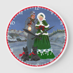 Horloge de Noël Scottish Terriers