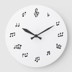 Horloge de notes musicales sur l'arrière - plan