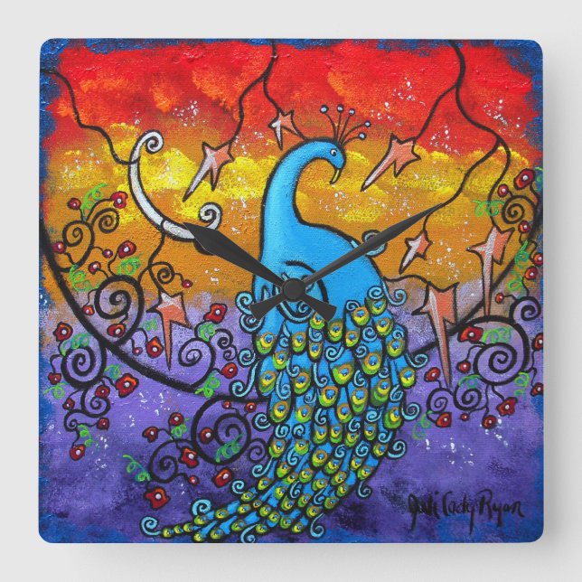 Horloge de paon d'enchantement (Recto)