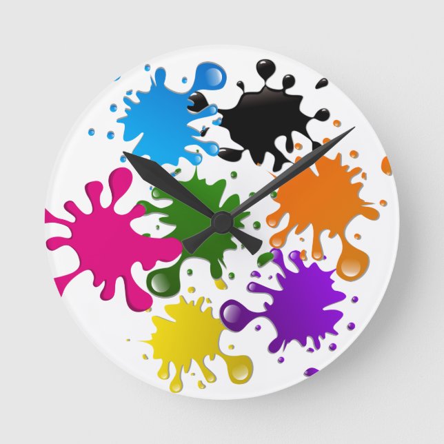horloge de paroi avec des taches de peinture (Recto)