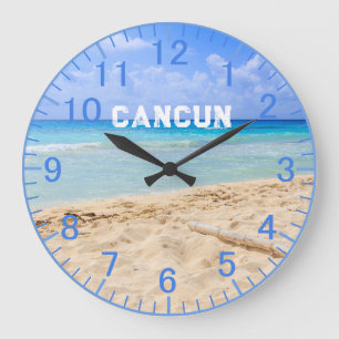 Horloge de plage de sable bleu personnalisé