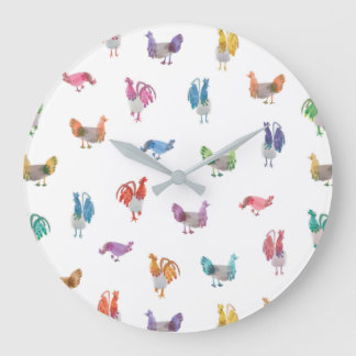 Horloge de poulet aquarelle