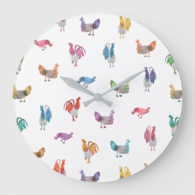 Horloge de poulet aquarelle (Recto)