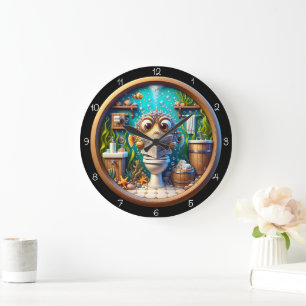 Horloge de salle de bain humoristique et fantaisis