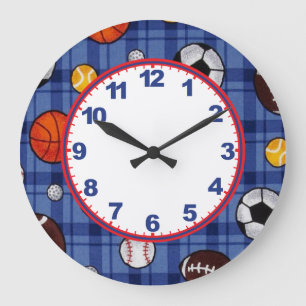Horloge de sports de garçons avec des nombres