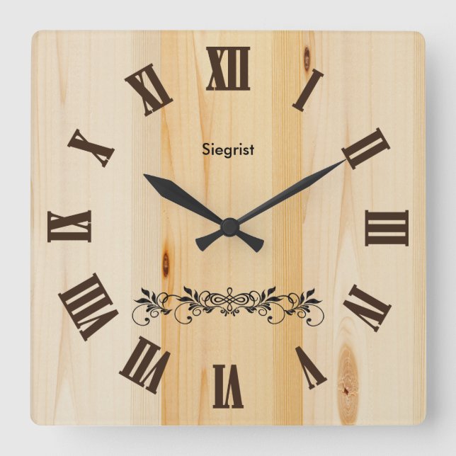 Horloge de style Bois de bloc Boutique | Zazzle (Recto)
