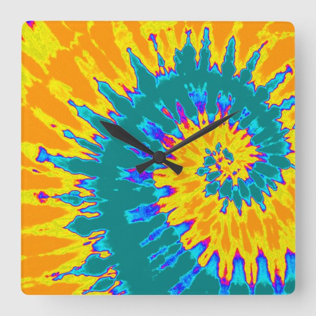 Horloge de teinture à tarte Turquoise et jaune (Recto)