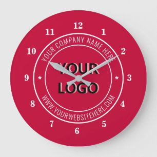 Horloge de texte du logo d'entreprise personnalisé