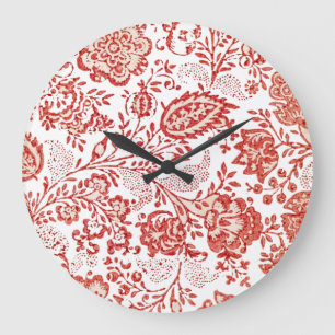 Horloge de Toile Rouge Décor Français
