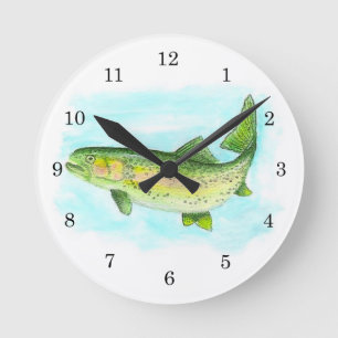 Horloge de truite d'aquarelle