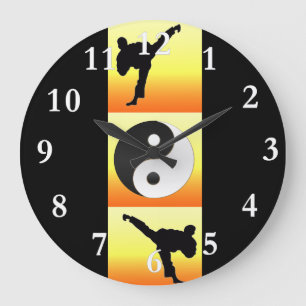 Horloge de Yin Yang d'arts martiaux