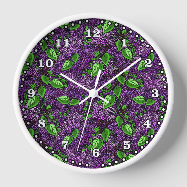 Horloge Décor Floral Lilac (Recto)