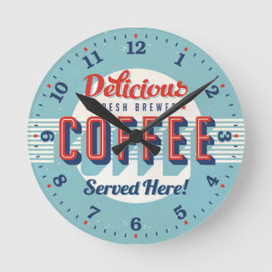 Horloge Décorative Style Reto Time Café