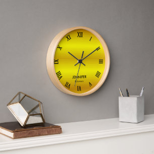 Horloge dégradé d'or de nom personnalisé