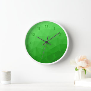 Horloge Dégradé vert clair de maille géométrique motif lum