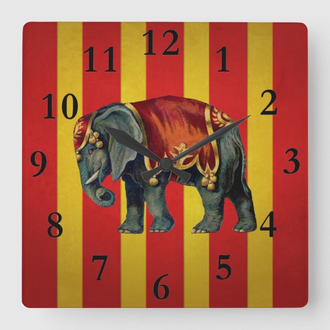 horloge d'éléphant de cirque vintag (Recto)