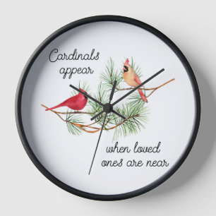 Horloge Des cardinaux apparaissent quand les proches sont 