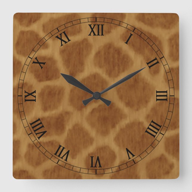 Horloge des chiffres romains Carrés de Giraffe (Recto)
