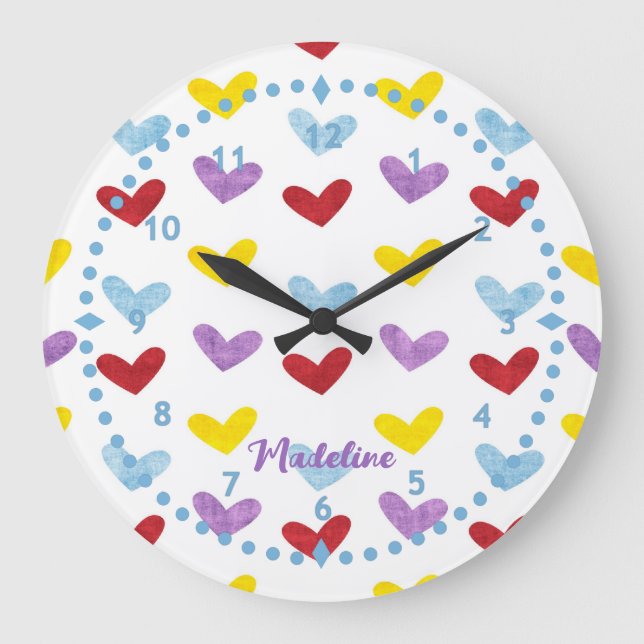 Horloge des Coeurs Pastel Sucré (Recto)
