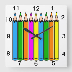 Horloge des crayons colorés de l'enseignant