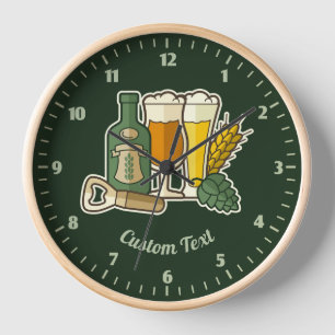 Horloge des icônes de bière
