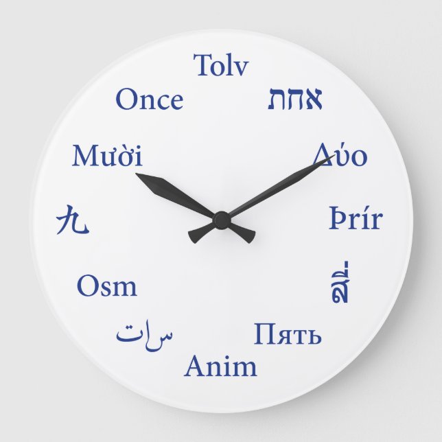 Horloge des langues internationales (bleu) (Recto)