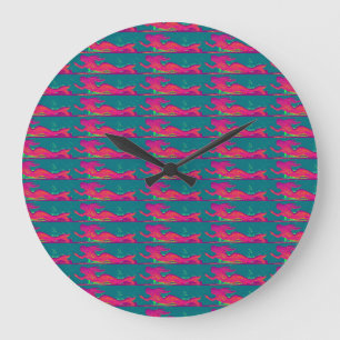horloge des sirènes rousses nageant