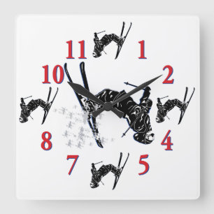 Horloge des skieurs de neige - Il est temps de ski