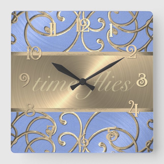 Horloge des vols Lt Blue et Gold Time (Recto)