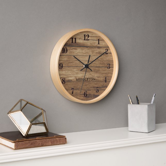 Horloge Design en bois de grange (Bureau)