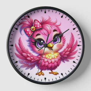 Horloge Dessin animé drôle d'oiseau Sublimation-56342