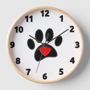 Horloge Dessin de maman de chien