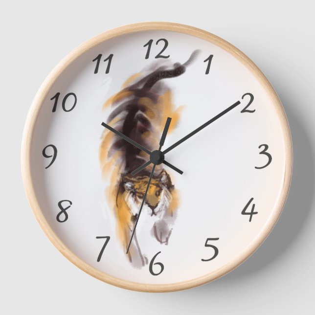 Horloge Dessin Tigre original chinois Zodiac Anniversaire  (Recto)