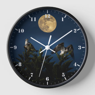 Horloge Deux Ospreys à pleine lune