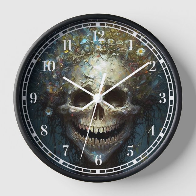 Horloge d'Imaginaire foncé gothique du crâne dépla (Recto)