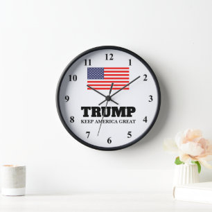 Horloge Donald Trump Keep America Great US drapeau drapeau