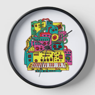 Horloge Doodle de la foule analogique
