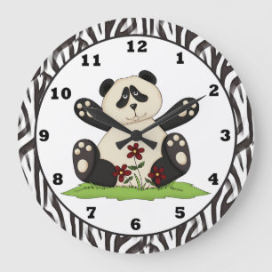 Horloge d'ours panda de bande dessinée