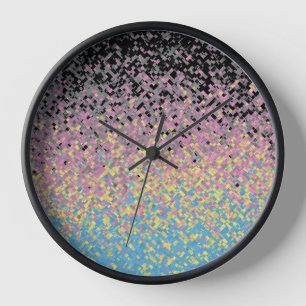 Horloge Drapeau de fierté polygender pixelisé funky tripan