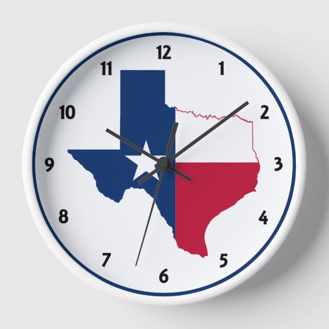 Horloge drapeau de la carte du Texas (Recto)