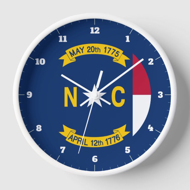 HORLOGE DRAPEAU DE L'ÉTAT DE CAROLINE DU NORD (Recto)