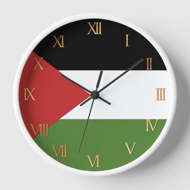 Horloge Drapeau de Palestine (Recto)