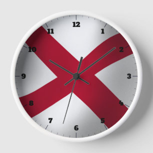 HORLOGE DRAPEAU D'ÉTAT D'ALABAMA