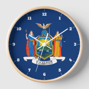 HORLOGE DRAPEAU D'ÉTAT DE NEW YORK