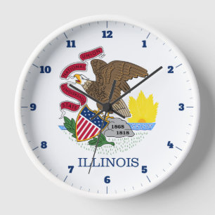 HORLOGE DRAPEAU D'ÉTAT ILLINOIS