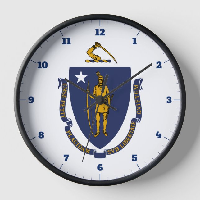 HORLOGE DRAPEAU D'ÉTAT MASSACHUSETTS (Recto)