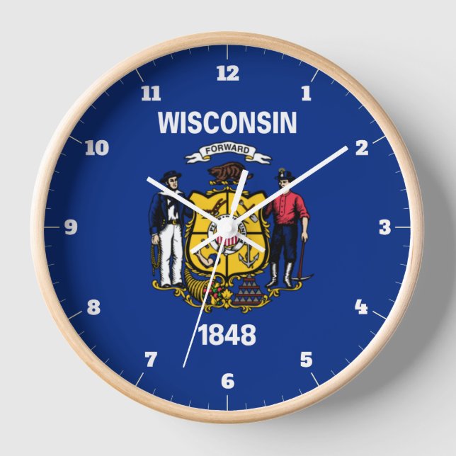 HORLOGE DRAPEAU D'ÉTAT WISCONSIN (Recto)